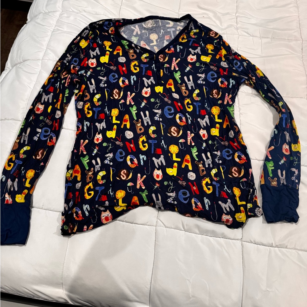 Little Sleepies Alphabet Friends Women’s XL Long Sleeve Top
